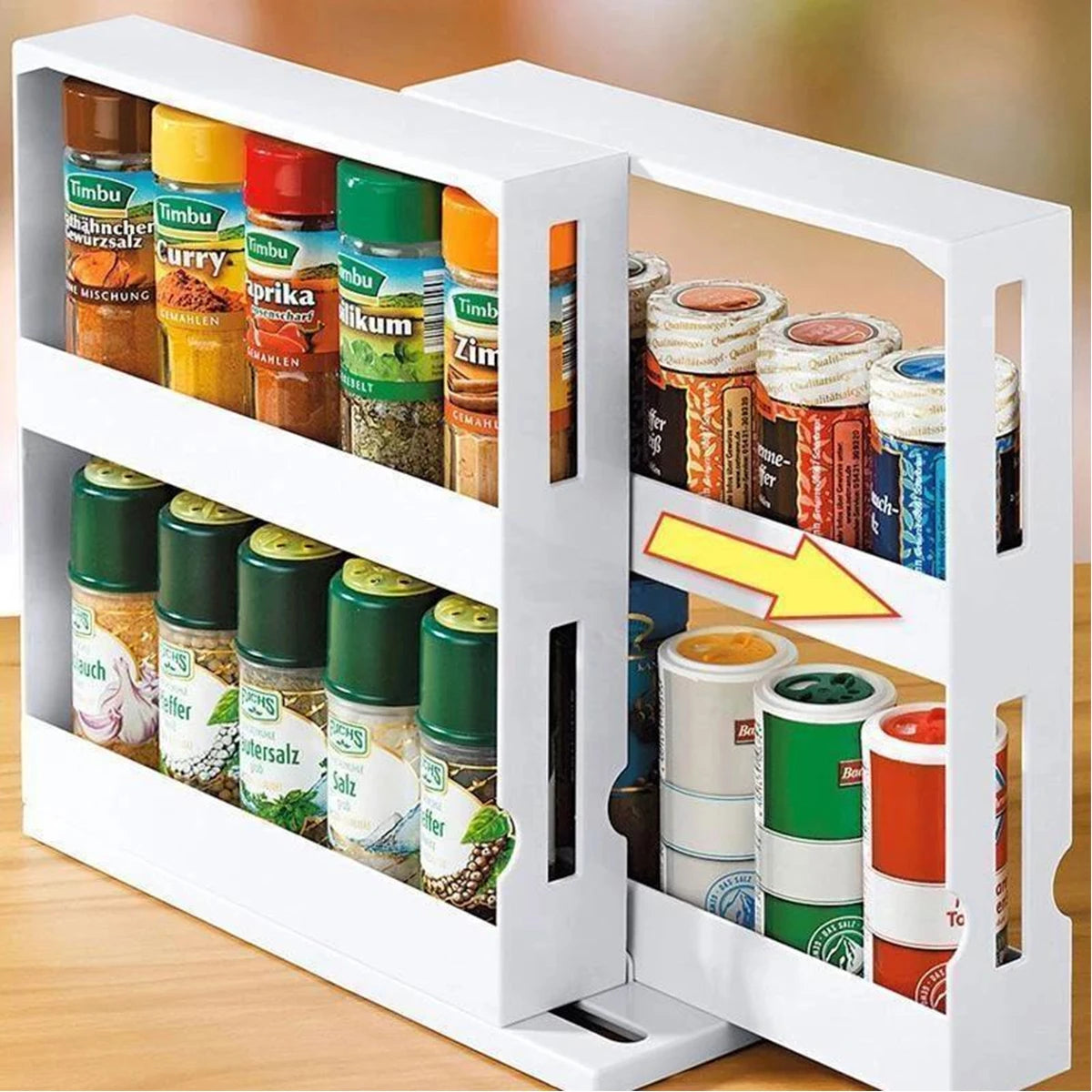 2 Layer Storage Kitchen Rotating Organize