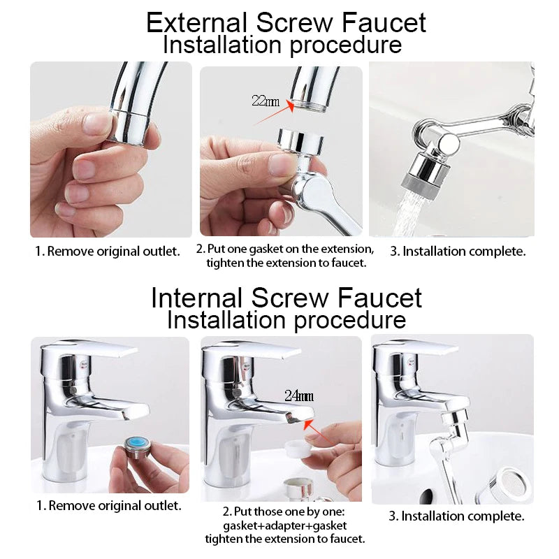 1080° Rotatable Extension Faucet Sprayer