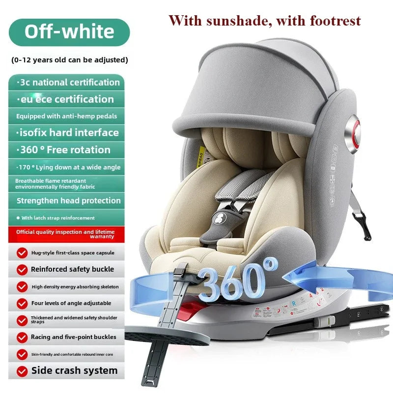 360° Rotating Child Car Safety Seat 0-12 Years Old