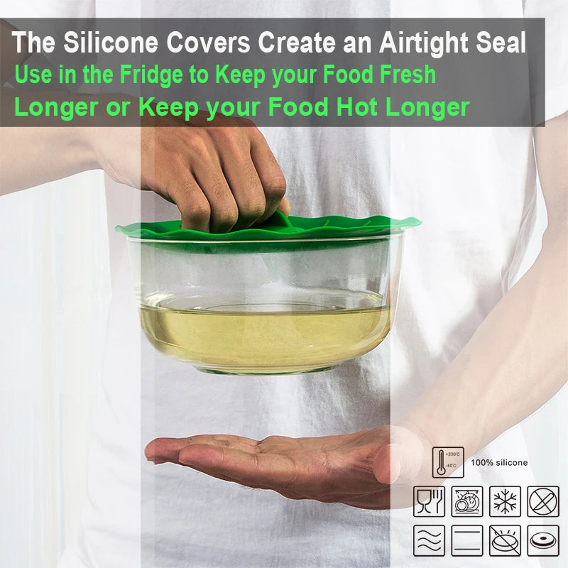 5pcs Silicone Food Fresh Cover Universal Microwave