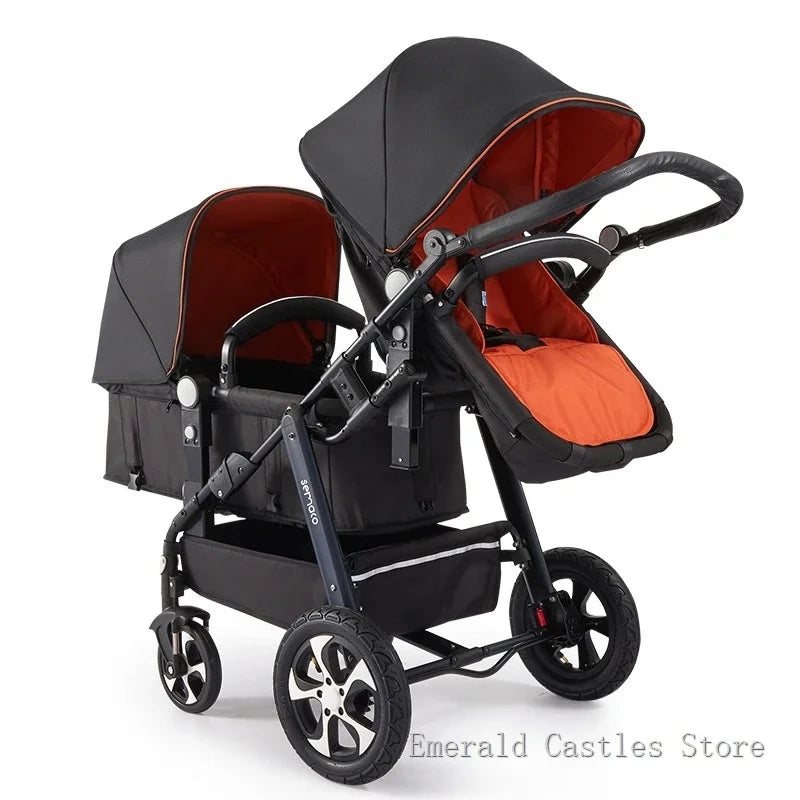 New Twins Baby Stroller with Four Wheels for Easy Mobility