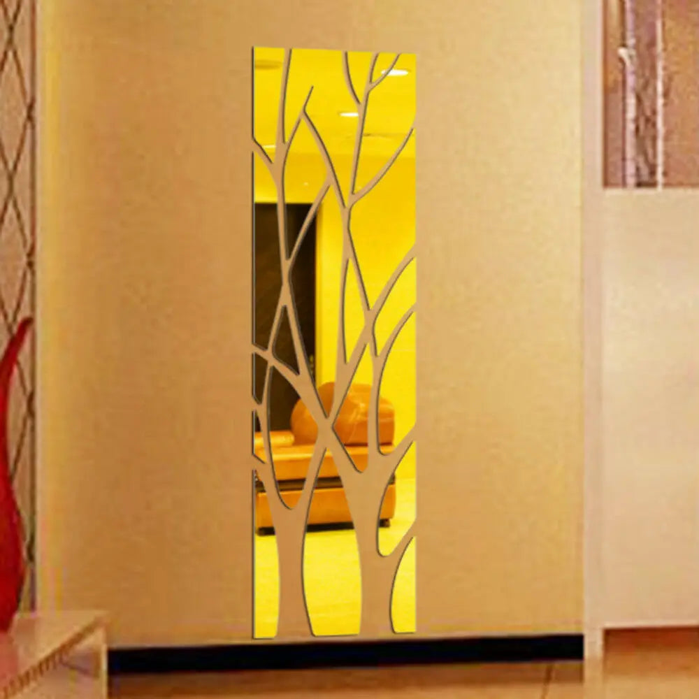 3D Mirror Wall Sticker Tree