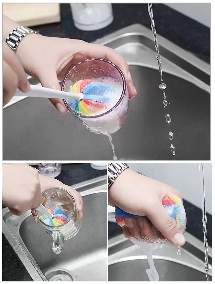 3Pcs Rainbow Sponge Brush