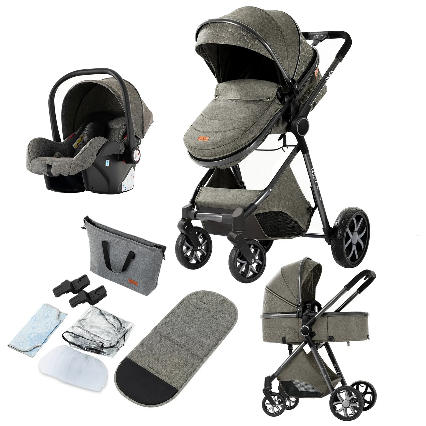 Baby Carriage 3 IN 1 Portable Travel Pram