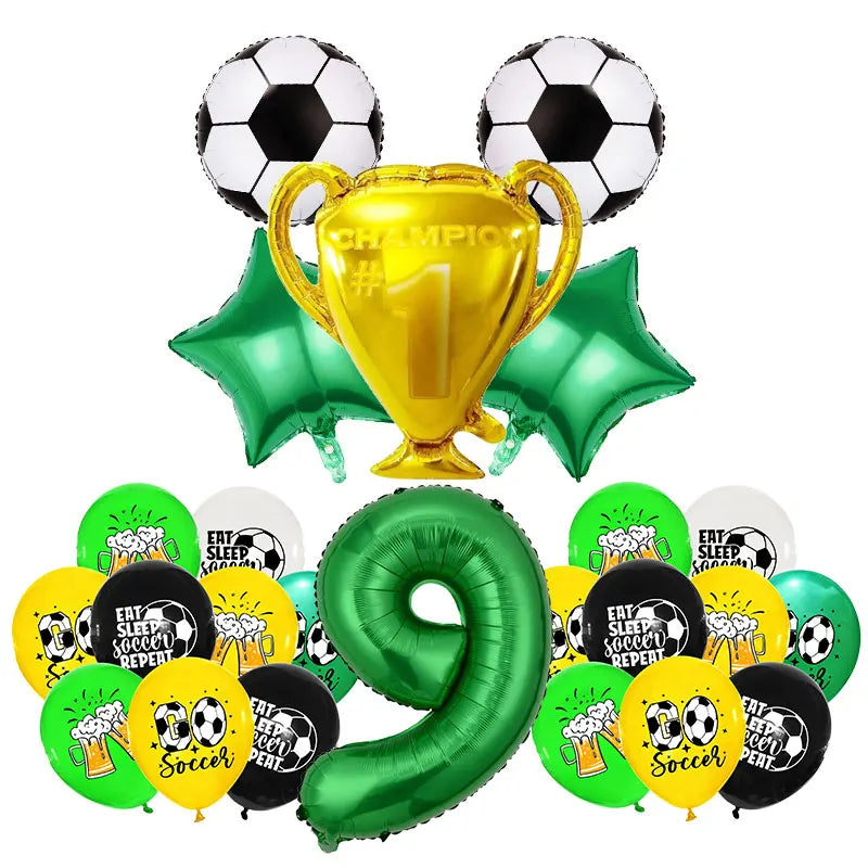 Soccer Football Birthday Decorations Aluminum Film Balloon Tableware Plate Cup Napkins Tablecloth Baby Shower Party Supplies