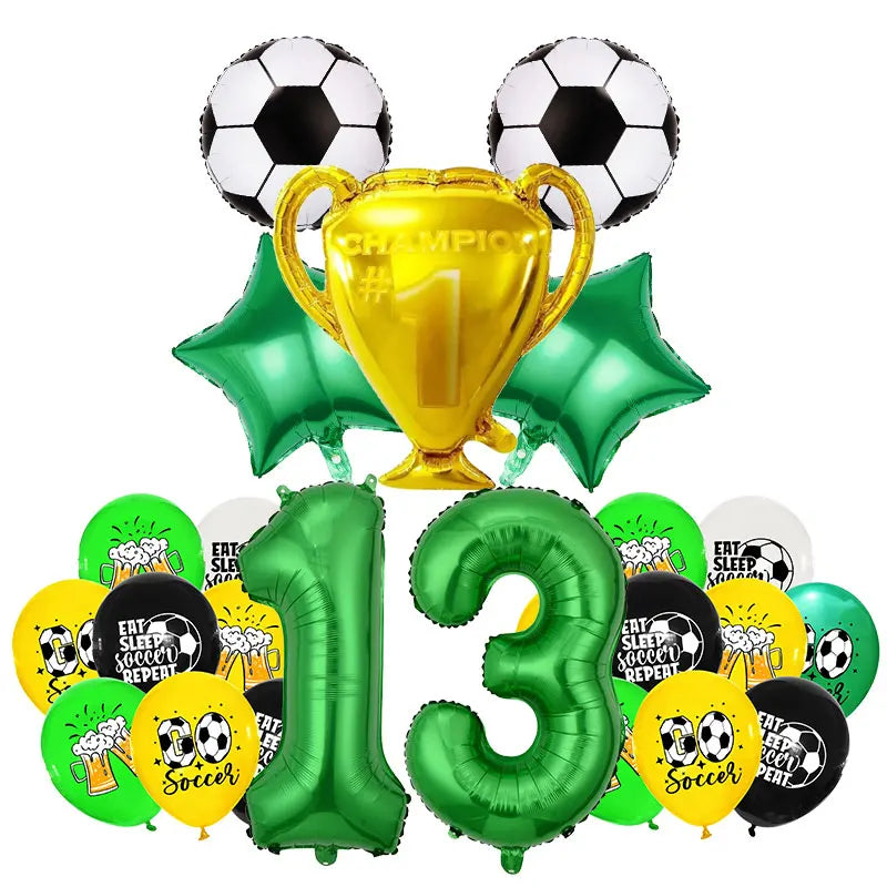 Soccer Football Birthday Decorations Aluminum Film Balloon Tableware Plate Cup Napkins Tablecloth Baby Shower Party Supplies