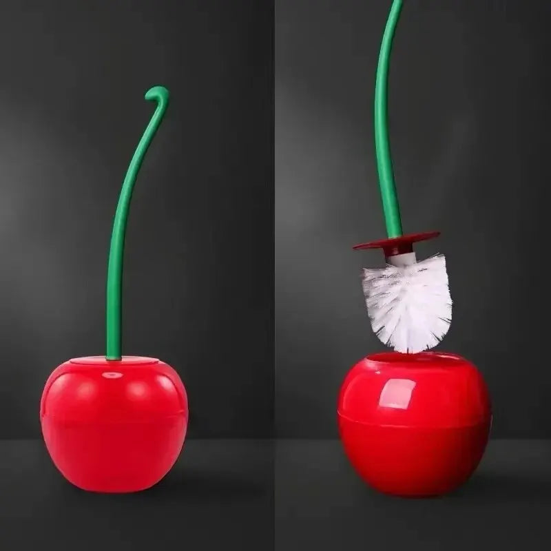 1pc Red Toilet Brush Creative Lovely Cherry Shape