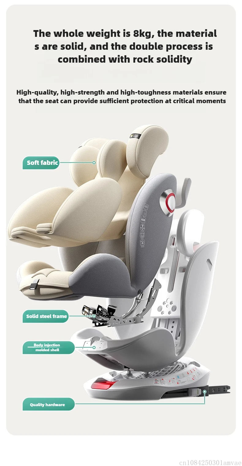 360° Rotating Child Car Safety Seat 0-12 Years Old