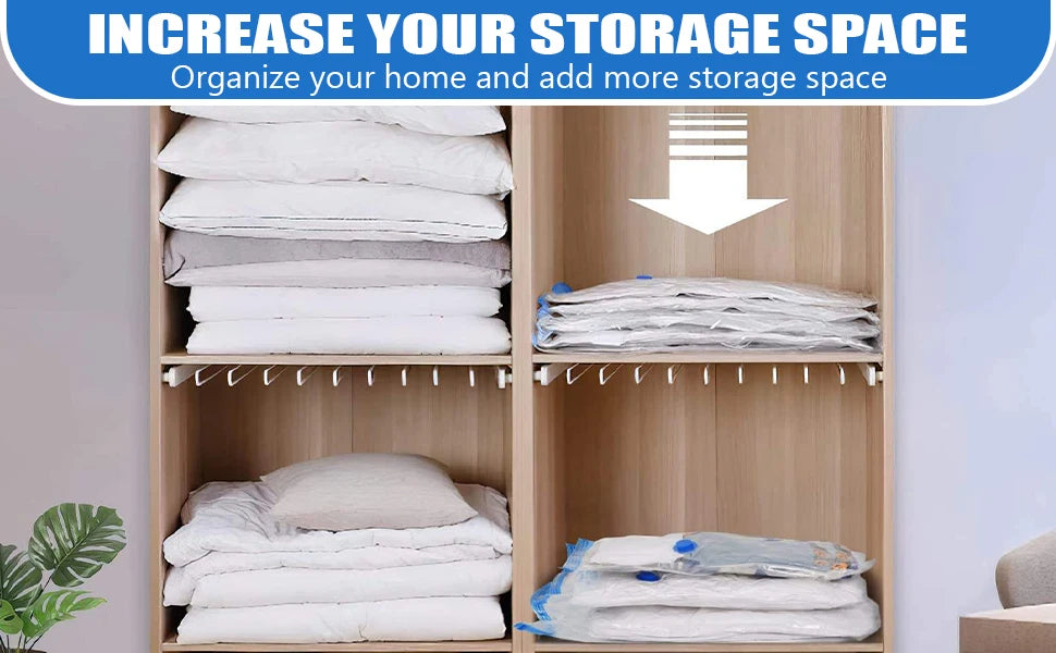 Vacuum Storage Space Saver Bags With Hand Pump Compressed