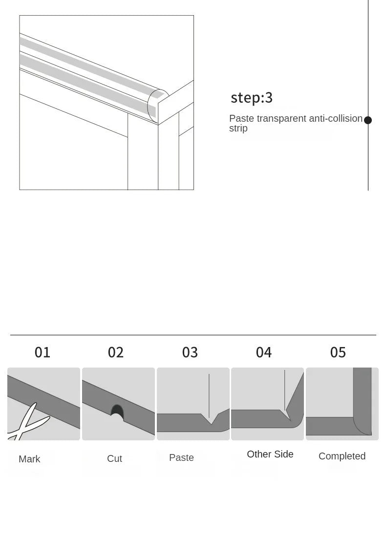 Transparent PVC Baby Protection Strip with Double-Sided Tape