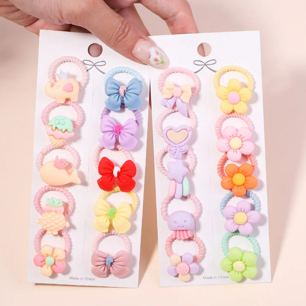 10Pcs Cartoon Hairbands Set for Girl