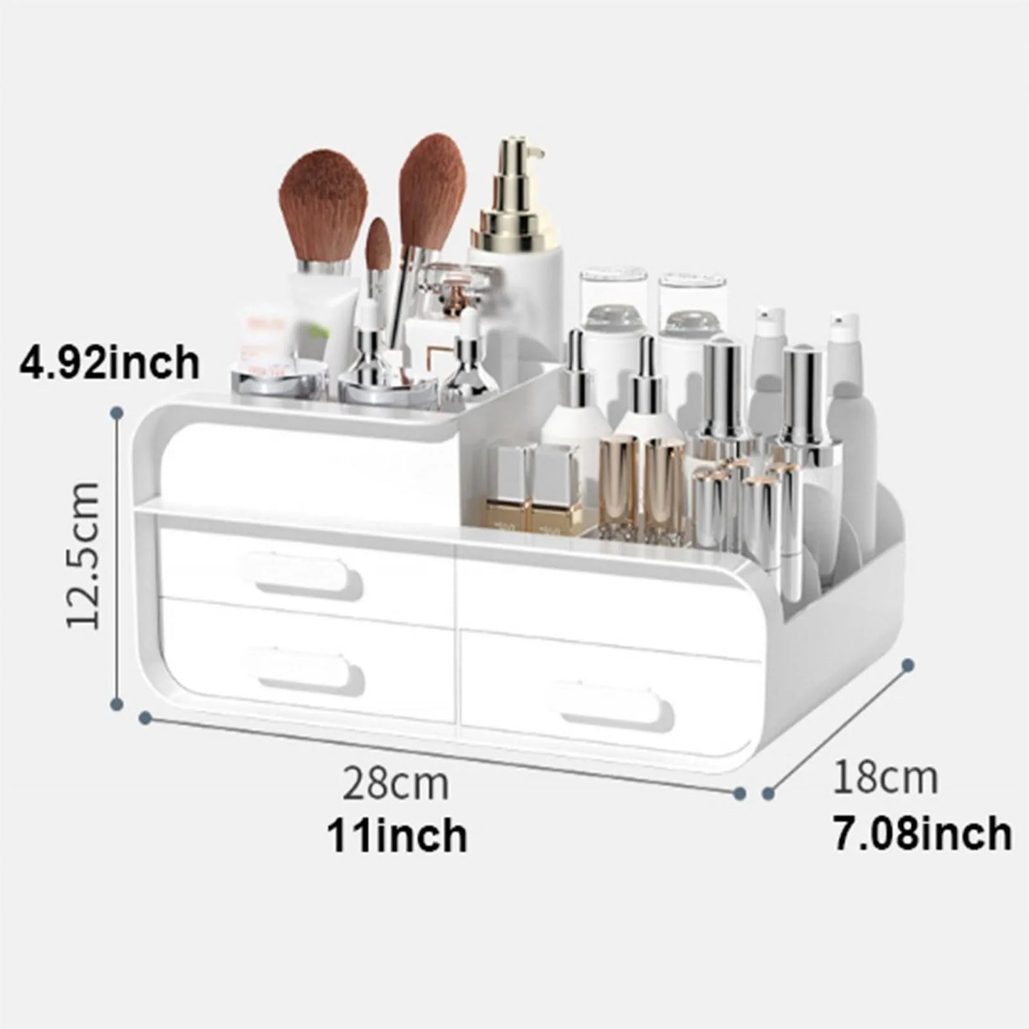 Large Countertop Cosmetics Desktop Storage Box with Drawers