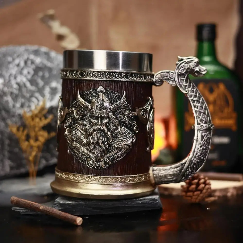 Viking Wood style Beer Mug