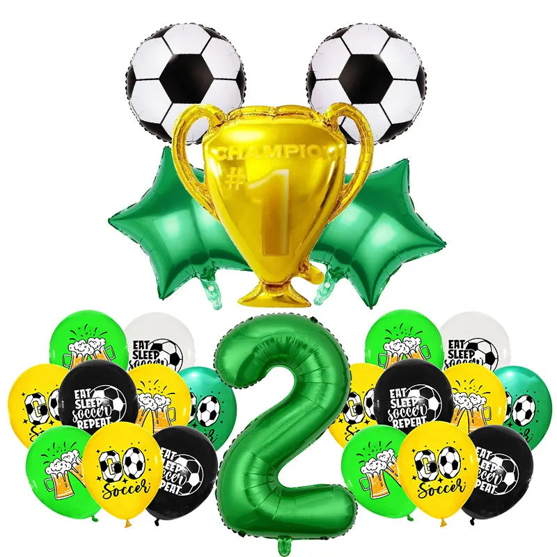 Soccer Football Birthday Decorations Aluminum Film Balloon Tableware Plate Cup Napkins Tablecloth Baby Shower Party Supplies