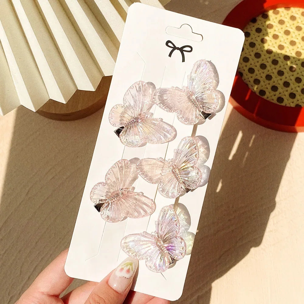 5Pcs/Set Mermaid Color Fairy Butterfly Handmade Hairpins