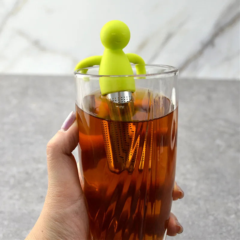 Creative Little Man Shape Silicone Stainless Steel Tea Infuser