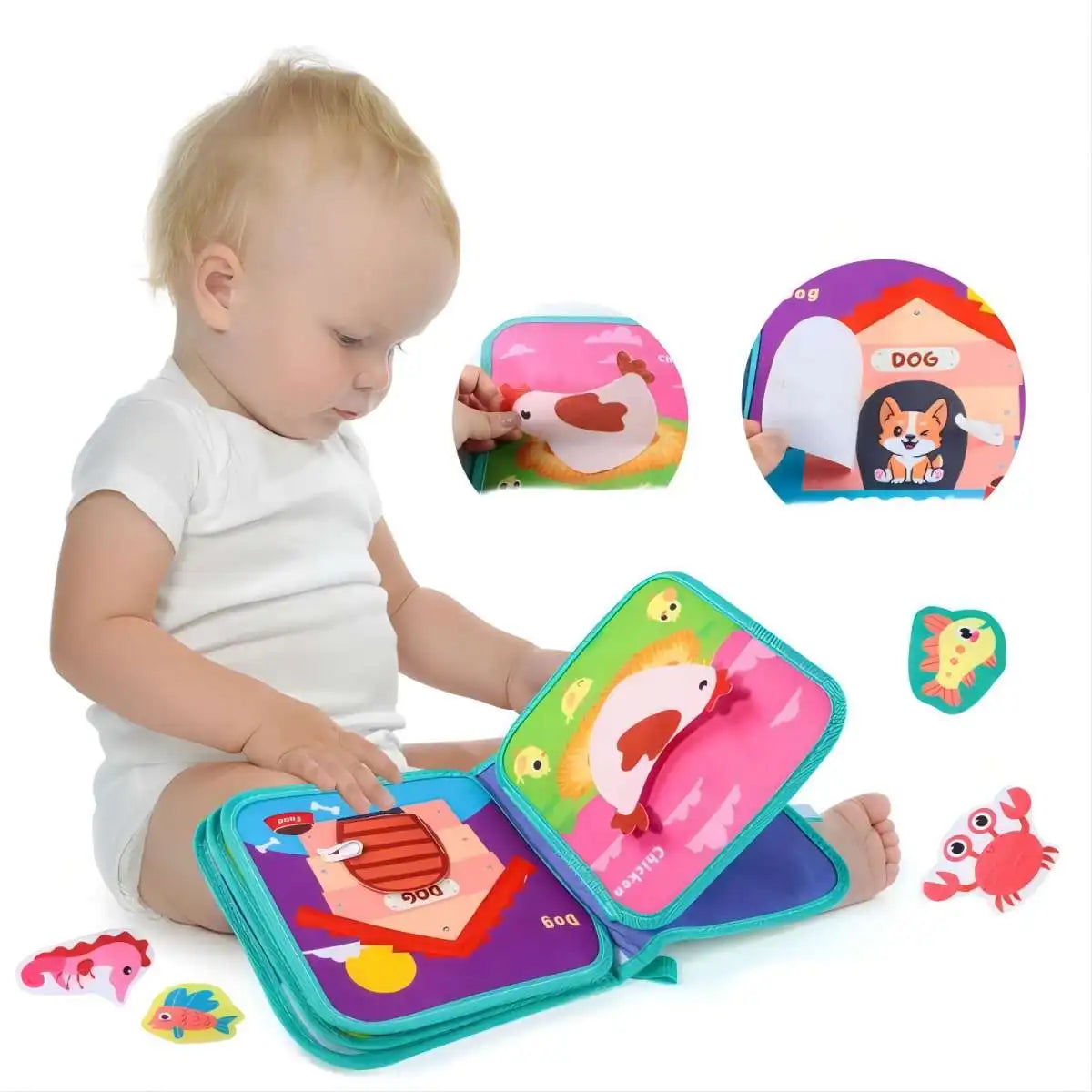 Quiet Book Sensory Educational Travel Toy for 1 2 3 Year Old