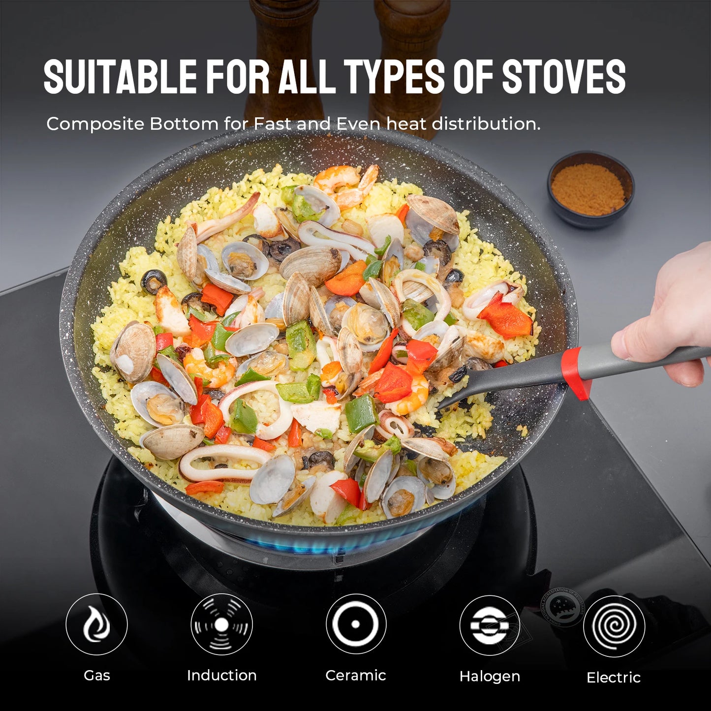 Non Stick Frying Pan with Removable Handle