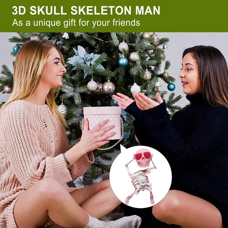 3D Printed Dancing Skeleton Skull Desktop Ornament