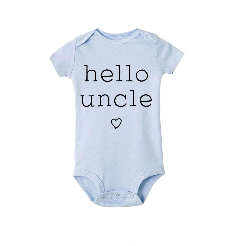 Hello Grandma Grandpa Newborn Baby Summer  Bodysuits