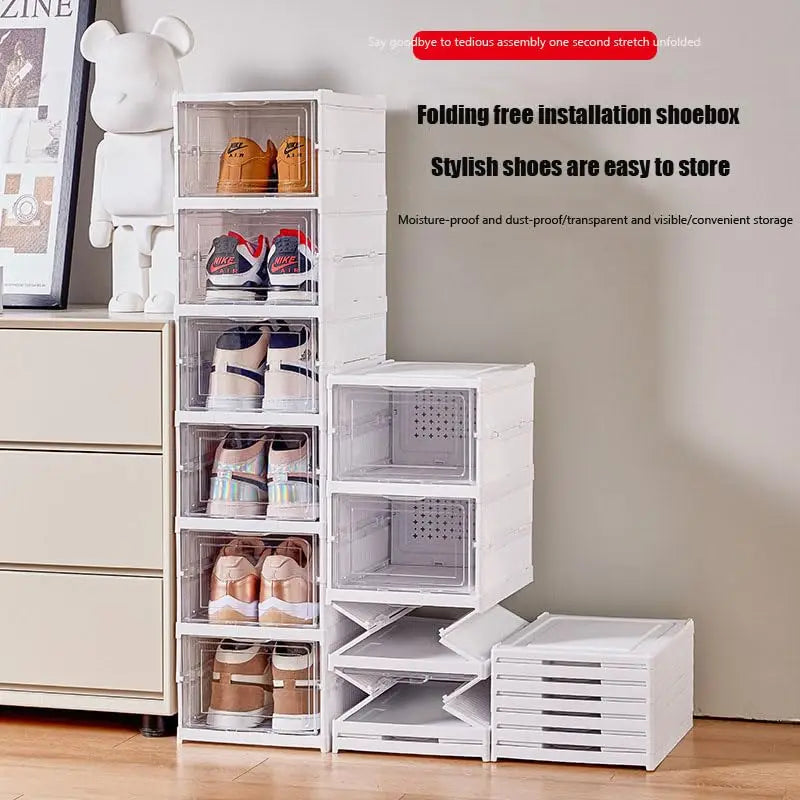 Plastic Shoe Organizer - Stackable and Foldable