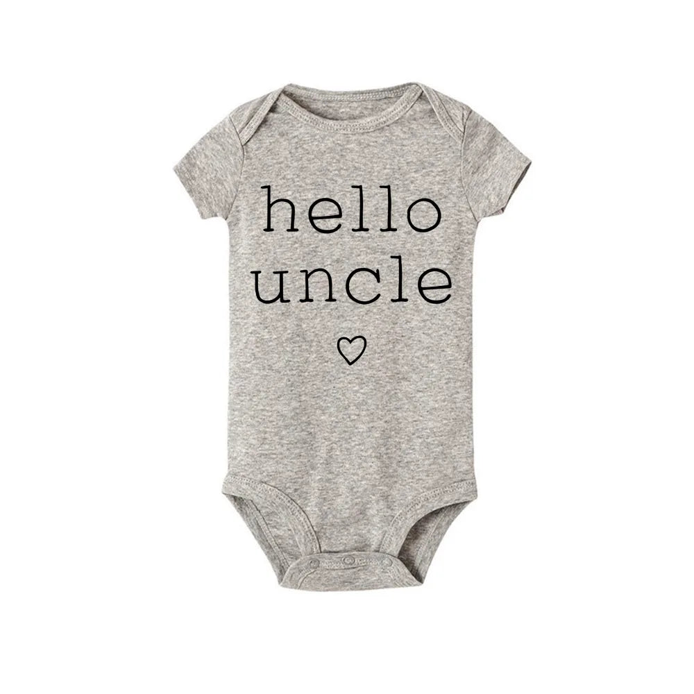 Hello Grandma Grandpa Newborn Baby Summer  Bodysuits