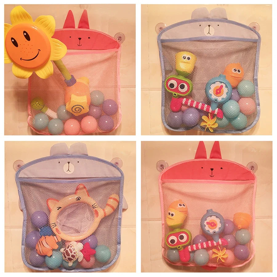 Baby Shower Bath Toys Storage Mesh with Strong Suction Cups