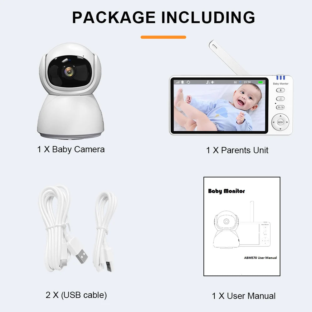 5"IPS Video Baby Monitor With Pan Tilt