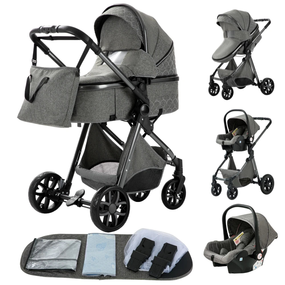 3 in 1 Baby Stroller Easy Folding