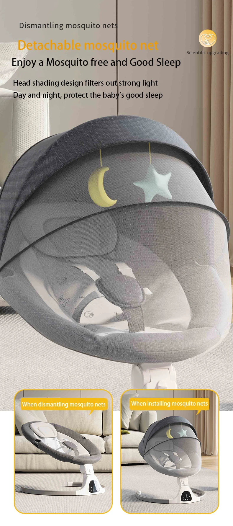 Rocking baby bed Electric cradle for newborn baby