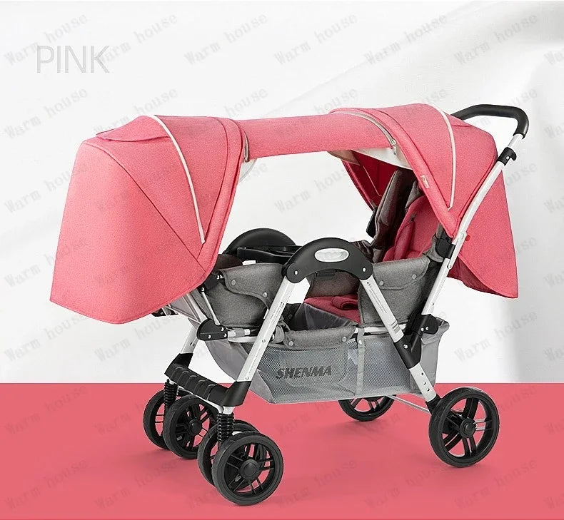 New Front and Rear Seat Twin Stroller Foldable