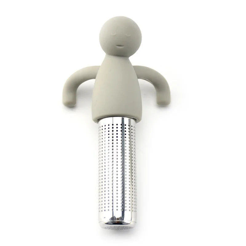 Creative Little Man Shape Silicone Stainless Steel Tea Infuser