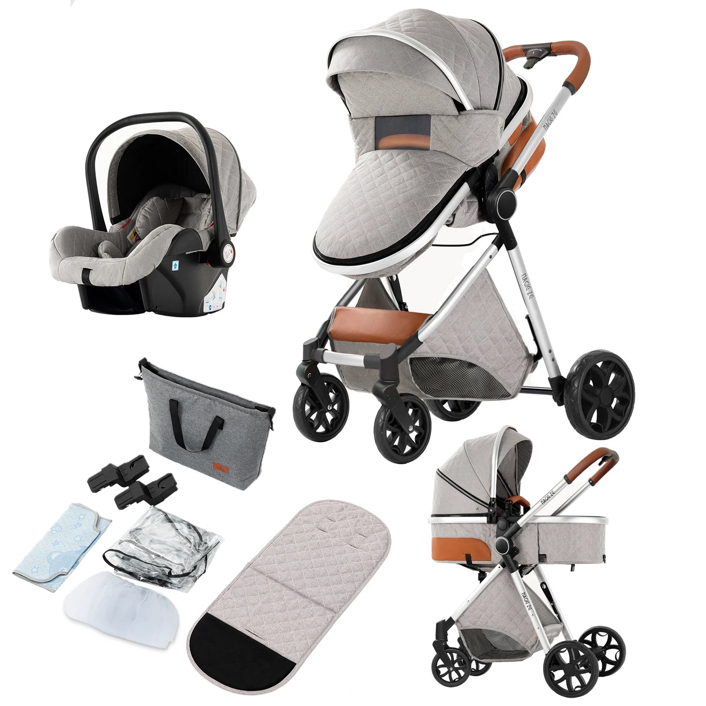 Baby Carriage 3 IN 1 Portable Travel Pram