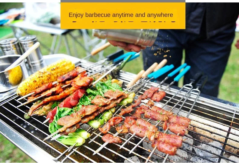 Household Barbecue Outdoor Thickened Stainless Steel Grill BBQ