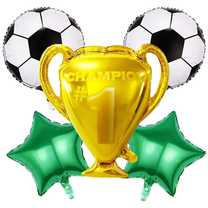 Soccer Football Birthday Decorations Aluminum Film Balloon Tableware Plate Cup Napkins Tablecloth Baby Shower Party Supplies