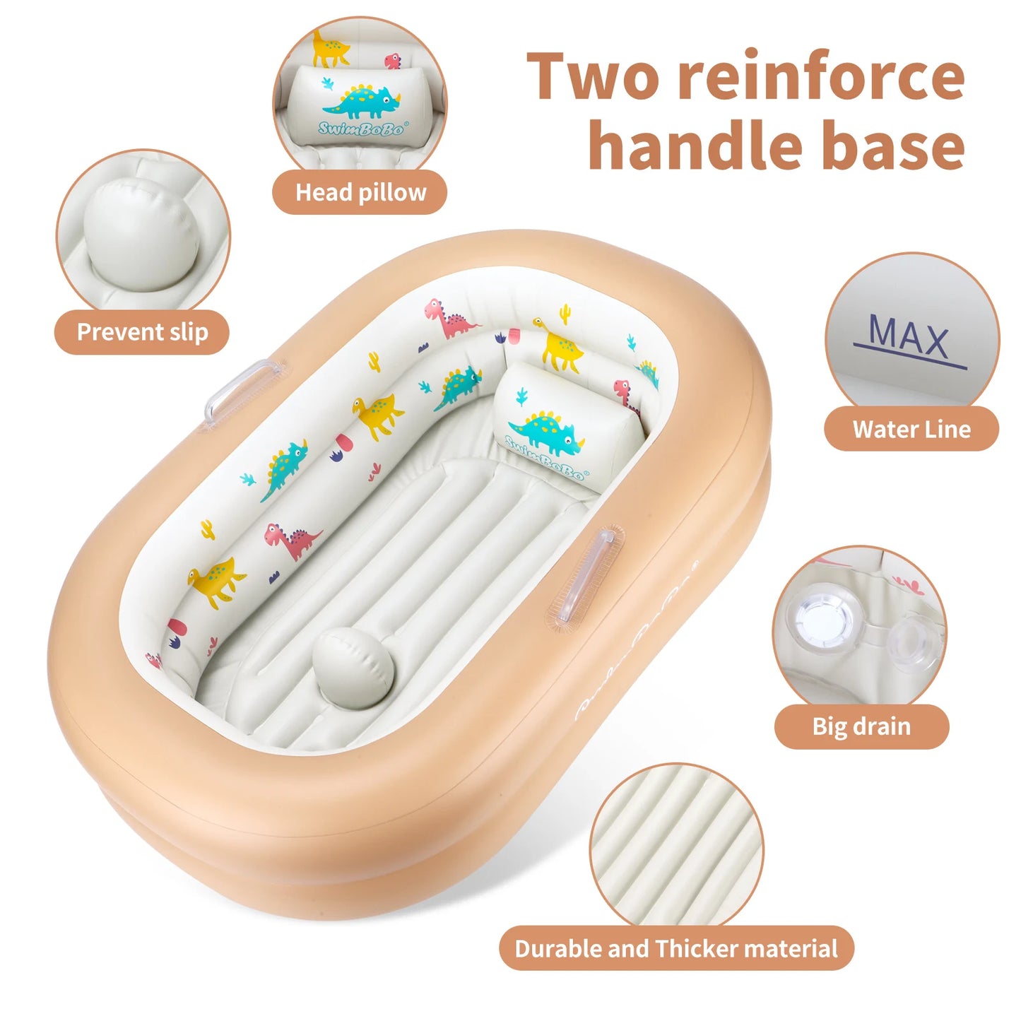 Inflatable Anti-glide Baby Travel Bathtub