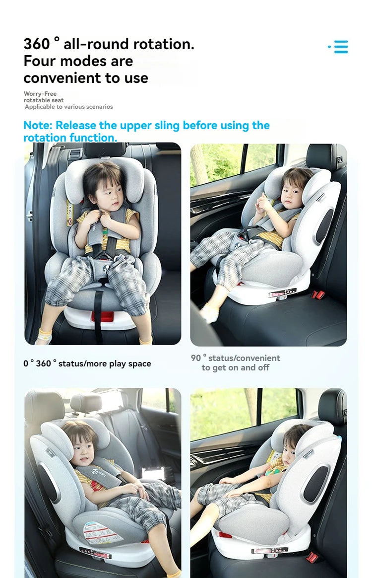 360-degree rotating child safety seat 0-12 years old