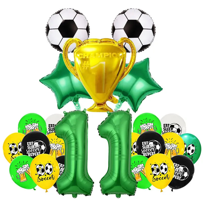 Soccer Football Birthday Decorations Aluminum Film Balloon Tableware Plate Cup Napkins Tablecloth Baby Shower Party Supplies