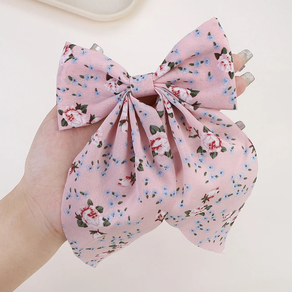 Fashion 1/4pc Ribbon Bow Hair Clips