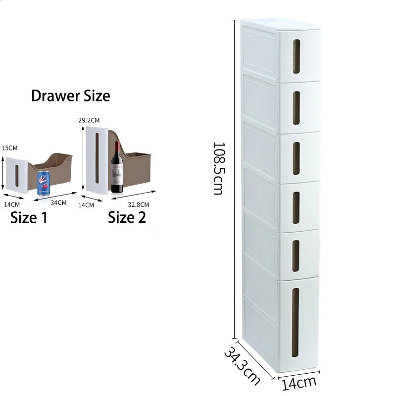 Narrow Seam Cabinet Storage