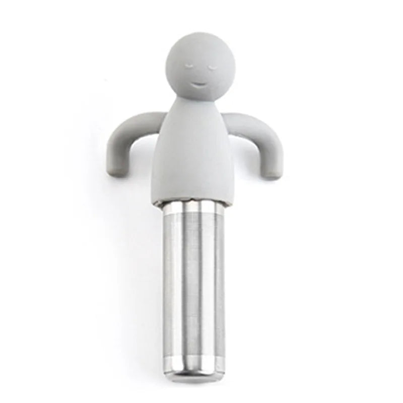 Creative Little Man Shape Silicone Stainless Steel Tea Infuser