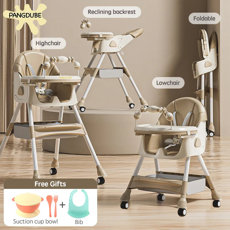 Foldable Baby High Chair Reclining