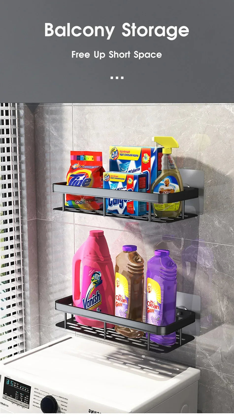 Bathroom Shelf No-drill Wall Mounted