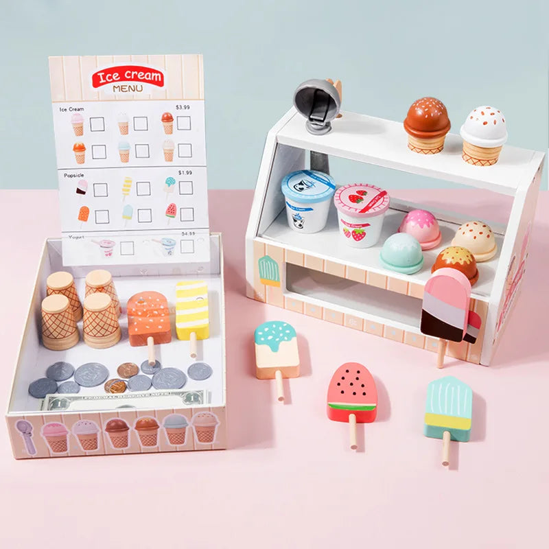 Wooden Simulated Ice Cream Toys