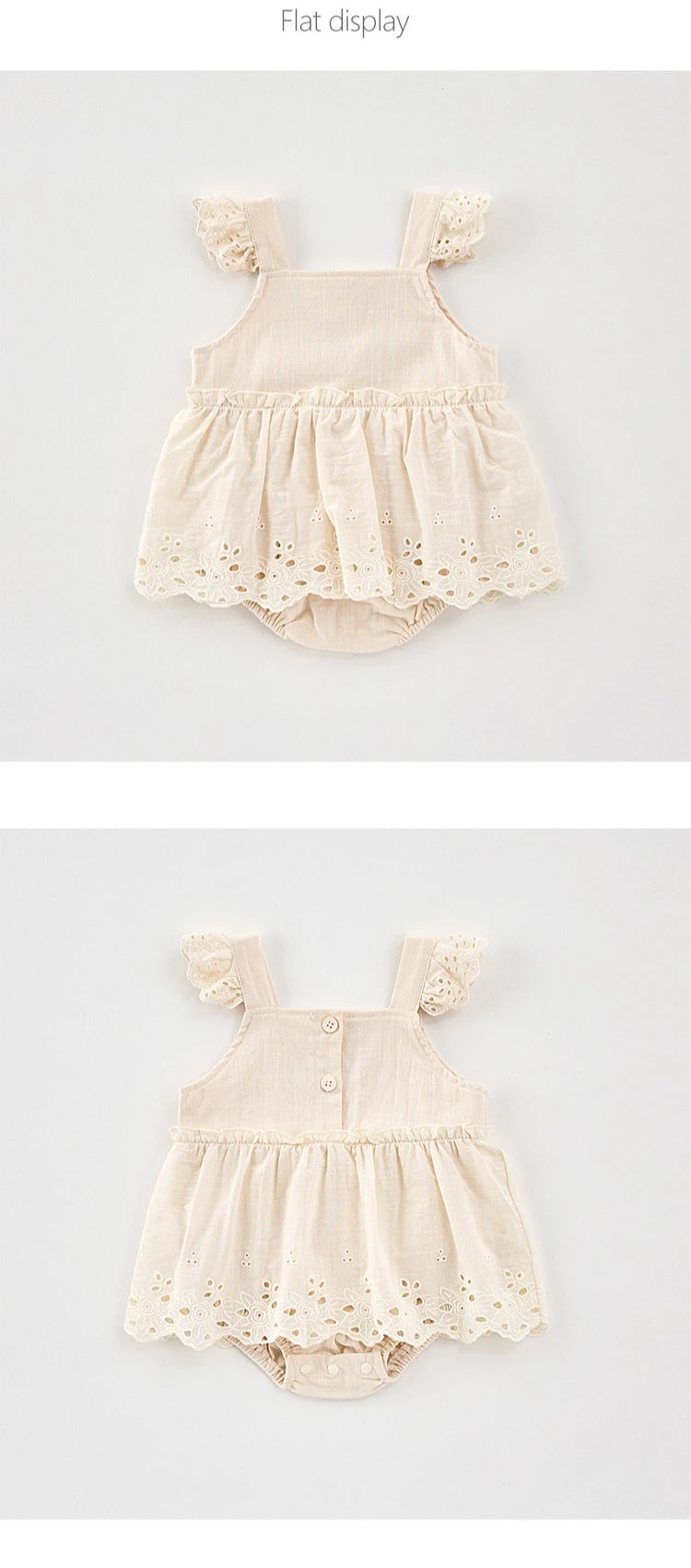 Baby Girls' Summer Embroidered Lace Suspender Bodysuits Skirt