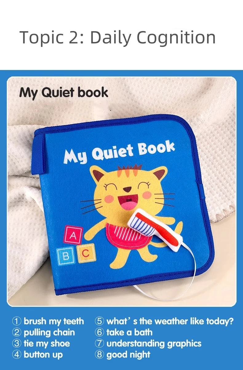 Quiet Book Sensory Educational Travel Toy for 1 2 3 Year Old