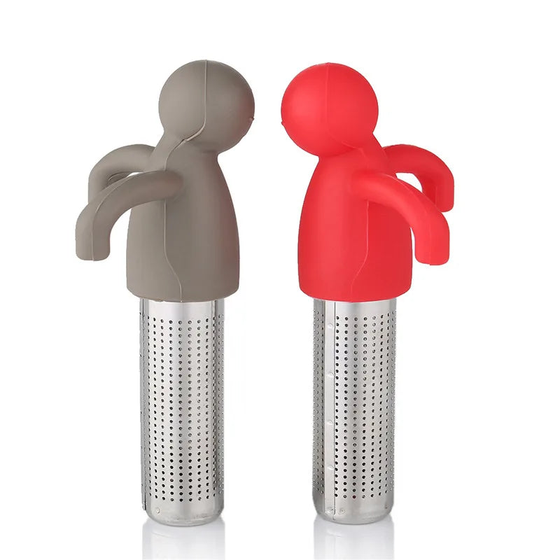 Creative Little Man Shape Silicone Stainless Steel Tea Infuser