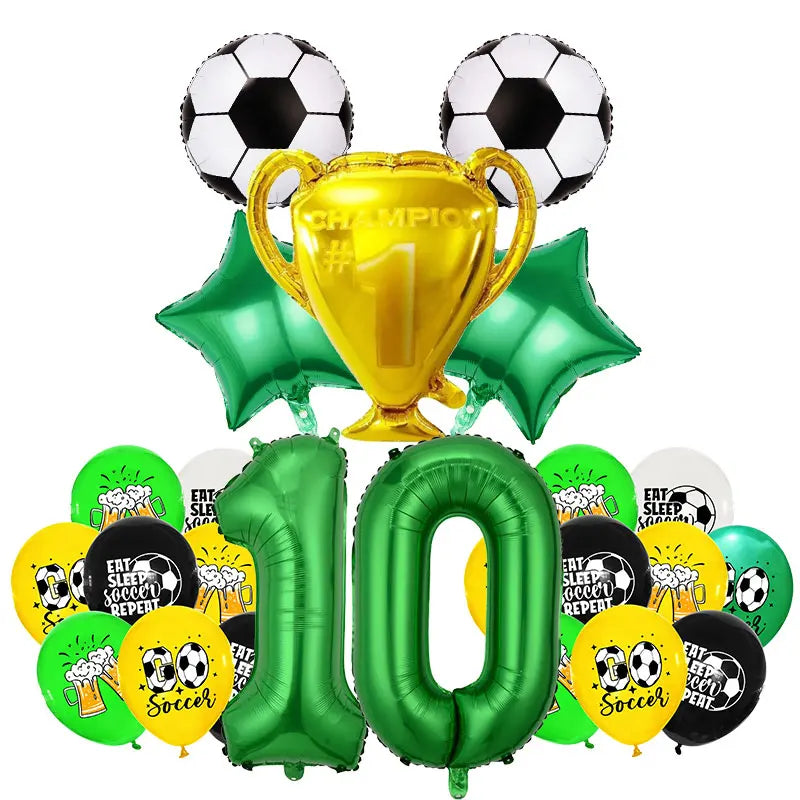 Soccer Football Birthday Decorations Aluminum Film Balloon Tableware Plate Cup Napkins Tablecloth Baby Shower Party Supplies