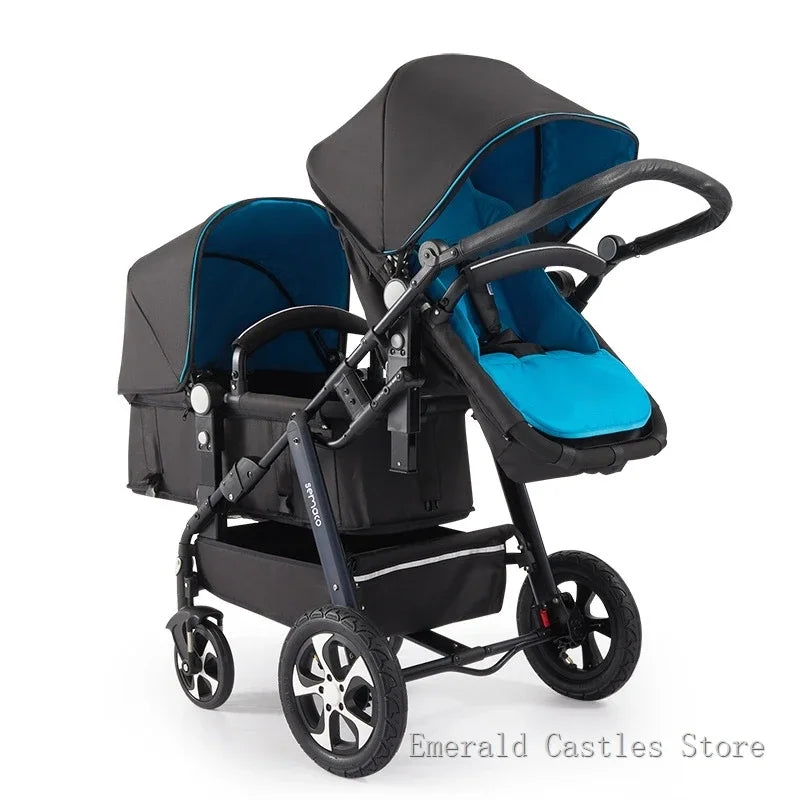 New Twins Baby Stroller with Four Wheels for Easy Mobility