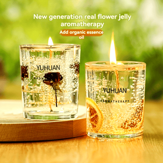 1pc 160g, burning time for 20 hours, real flower jelly scented candle
